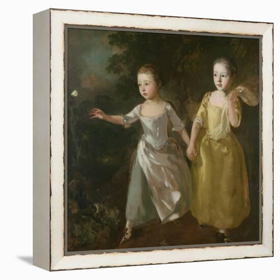 The Painter's Daughters Chasing a Butterfly, C.1759-Thomas Gainsborough-Framed Premier Image Canvas