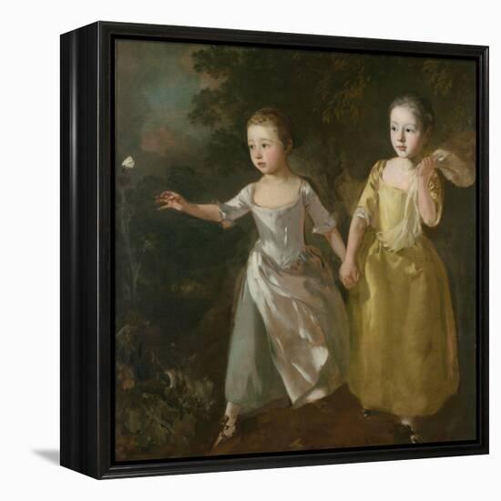 The Painter's Daughters Chasing a Butterfly, C.1759-Thomas Gainsborough-Framed Premier Image Canvas