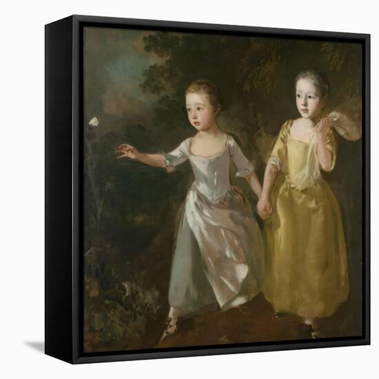 The Painter's Daughters Chasing a Butterfly, C.1759-Thomas Gainsborough-Framed Premier Image Canvas