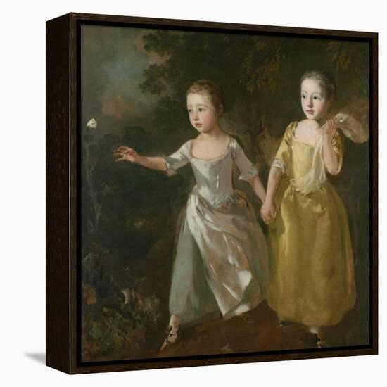 The Painter's Daughters Chasing a Butterfly, C.1759-Thomas Gainsborough-Framed Premier Image Canvas
