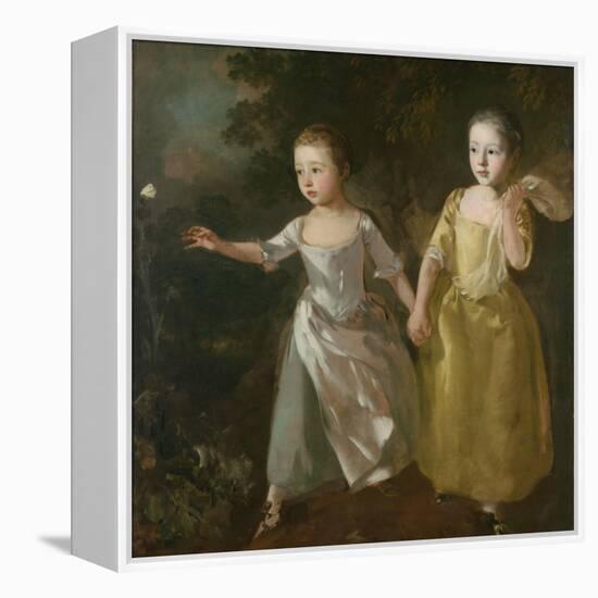 The Painter's Daughters Chasing a Butterfly, C.1759-Thomas Gainsborough-Framed Premier Image Canvas