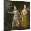 The Painter's Daughters Chasing a Butterfly, C.1759-Thomas Gainsborough-Mounted Giclee Print