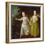 The Painter's Daughters Chasing a Butterfly. Probably About 1756-Thomas Gainsborough-Framed Giclee Print