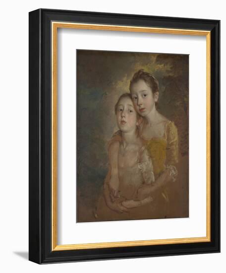 The Painter's Daughters with a Cat, C.1760-61-Thomas Gainsborough-Framed Giclee Print