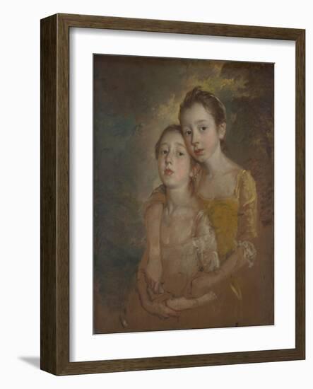 The Painter's Daughters with a Cat, C.1760-61-Thomas Gainsborough-Framed Giclee Print