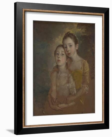 The Painter's Daughters with a Cat, Ca 1760-Thomas Gainsborough-Framed Giclee Print