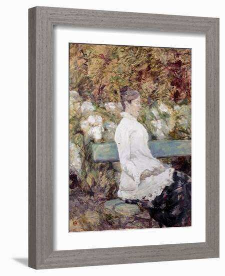 The Painter's Mother in a Garden), 1883 (Oil on Canvas)-Henri de Toulouse-Lautrec-Framed Giclee Print