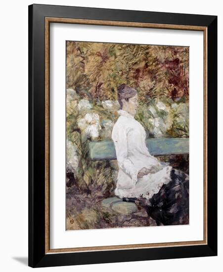 The Painter's Mother in a Garden), 1883 (Oil on Canvas)-Henri de Toulouse-Lautrec-Framed Giclee Print