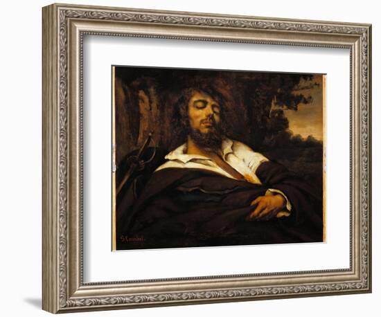 The Painter's Self-Portrait Wounds. (Oil on Canvas, 1866)-Gustave Courbet-Framed Giclee Print