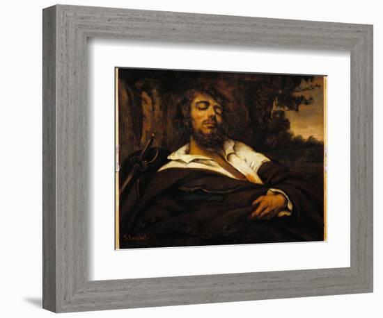 The Painter's Self-Portrait Wounds. (Oil on Canvas, 1866)-Gustave Courbet-Framed Giclee Print