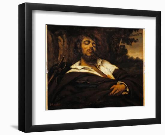 The Painter's Self-Portrait Wounds. (Oil on Canvas, 1866)-Gustave Courbet-Framed Giclee Print