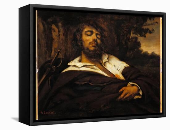 The Painter's Self-Portrait Wounds. (Oil on Canvas, 1866)-Gustave Courbet-Framed Premier Image Canvas