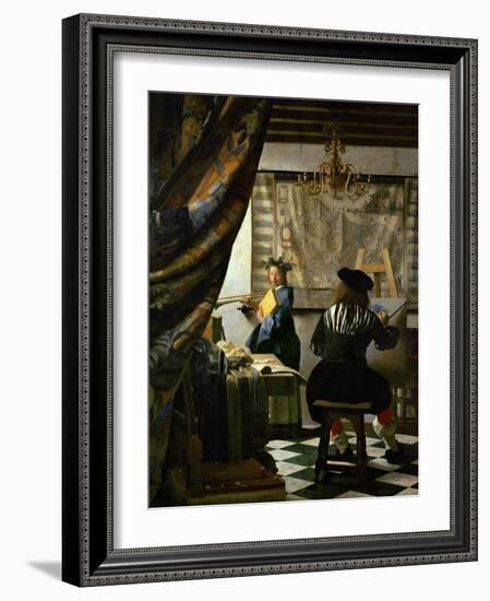 The Painter (Vermeer's Self-Portrait) and His Model as Klio-Johannes Vermeer-Framed Giclee Print