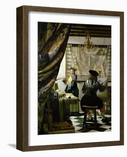 The painter (Vermeers self-portrait) and his model as Klio.-Johannes Vermeer-Framed Giclee Print