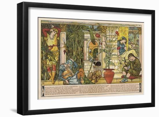 The Palace and All the Princess's Attendants Sleep and Will Go on Sleeping Till the Prince Arrives-Walter Crane-Framed Art Print