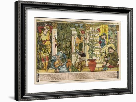 The Palace and All the Princess's Attendants Sleep and Will Go on Sleeping Till the Prince Arrives-Walter Crane-Framed Art Print