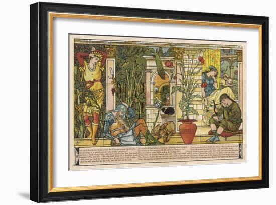 The Palace and All the Princess's Attendants Sleep and Will Go on Sleeping Till the Prince Arrives-Walter Crane-Framed Art Print