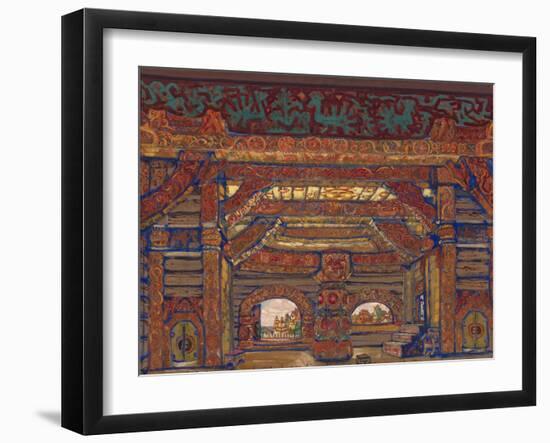 The Palace of Tsar Berendey, Stage Design for the Theatre Play Snow Maiden by A. Ostrovsky, 1912-Nicholas Roerich-Framed Giclee Print
