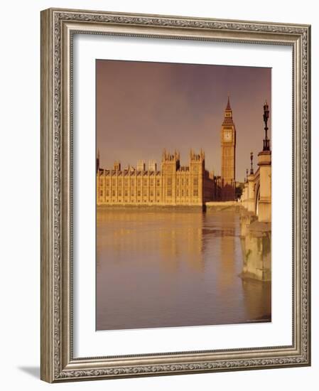 The Palace of Westminster and Big Ben, Across the River Thames, London, England, UK-John Miller-Framed Photographic Print