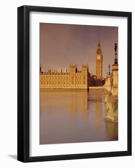 The Palace of Westminster and Big Ben, Across the River Thames, London, England, UK-John Miller-Framed Photographic Print