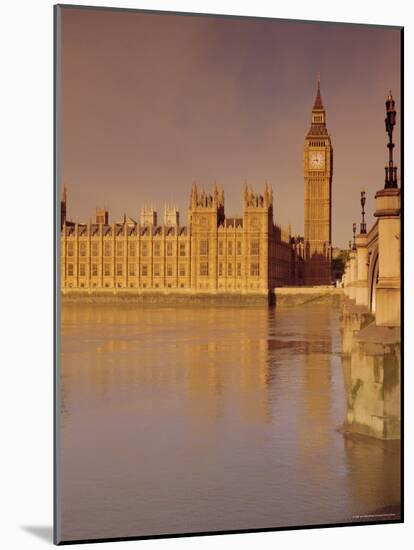 The Palace of Westminster and Big Ben, Across the River Thames, London, England, UK-John Miller-Mounted Photographic Print