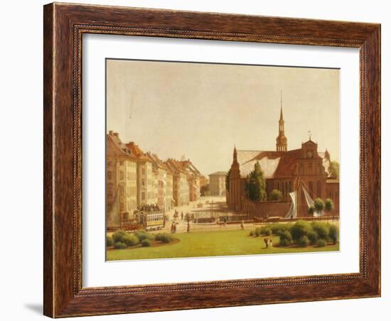 The Palace Square and Holmens Kirke, Copenhagen-Constantin Hansen-Framed Giclee Print