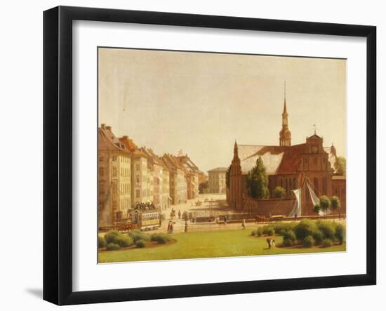 The Palace Square and Holmens Kirke, Copenhagen-Constantin Hansen-Framed Giclee Print