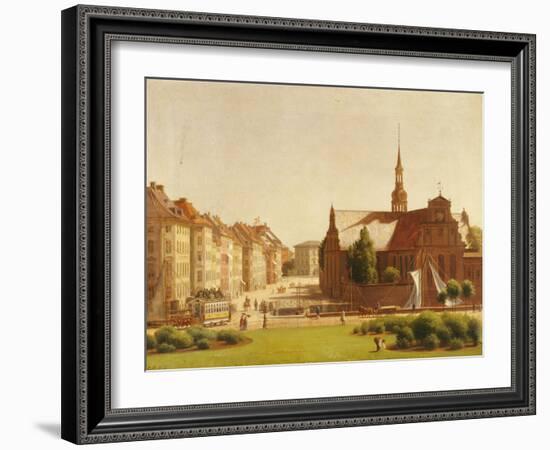 The Palace Square and Holmens Kirke, Copenhagen-Constantin Hansen-Framed Giclee Print