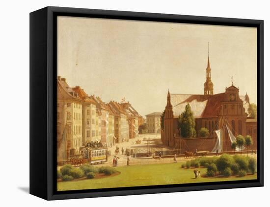 The Palace Square and Holmens Kirke, Copenhagen-Constantin Hansen-Framed Premier Image Canvas