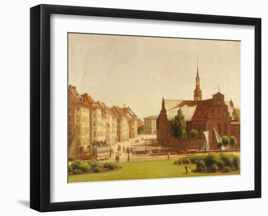 The Palace Square and Holmens Kirke, Copenhagen-Constantin Hansen-Framed Giclee Print