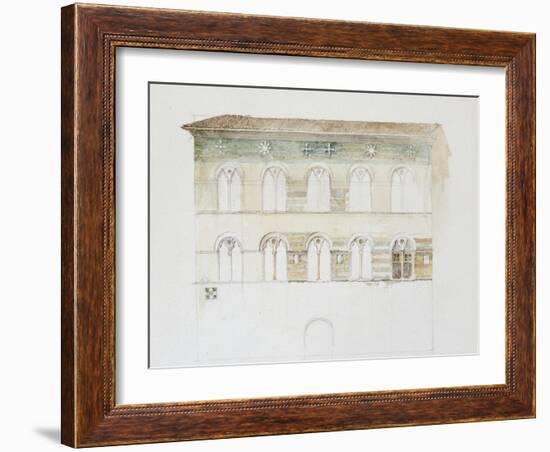 The Palazzo Gambacorti, Pisa, 27 - 30 April 1872 (Watercolour over Graphite on Wove Paper)-John Ruskin-Framed Giclee Print