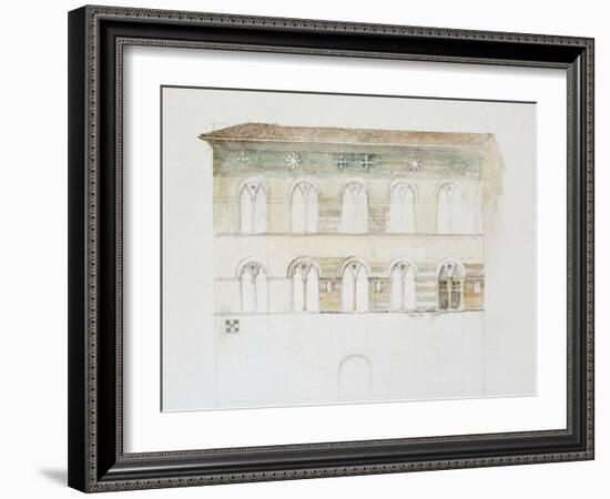 The Palazzo Gambacorti, Pisa, 27 - 30 April 1872 (Watercolour over Graphite on Wove Paper)-John Ruskin-Framed Giclee Print