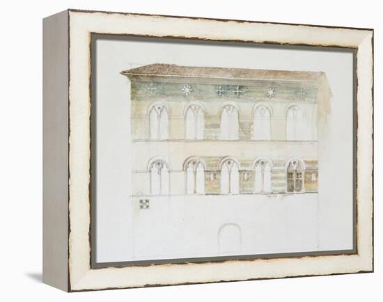 The Palazzo Gambacorti, Pisa, 27 - 30 April 1872 (Watercolour over Graphite on Wove Paper)-John Ruskin-Framed Premier Image Canvas