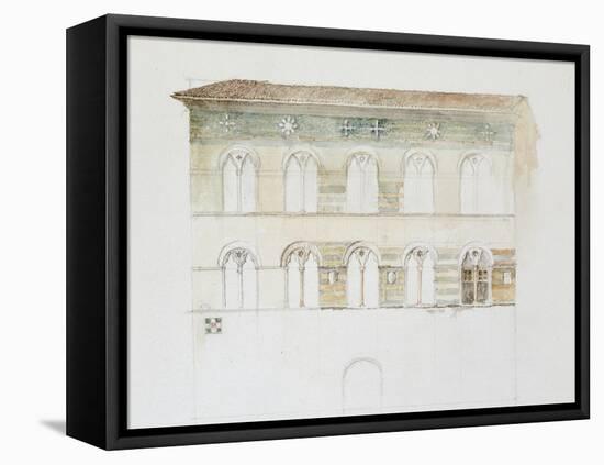 The Palazzo Gambacorti, Pisa, 27 - 30 April 1872 (Watercolour over Graphite on Wove Paper)-John Ruskin-Framed Premier Image Canvas