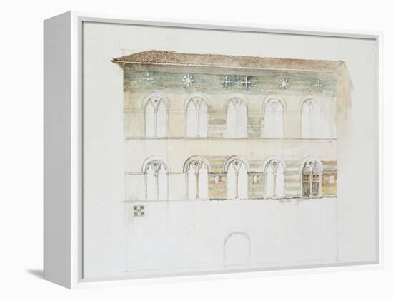 The Palazzo Gambacorti, Pisa, 27 - 30 April 1872 (Watercolour over Graphite on Wove Paper)-John Ruskin-Framed Premier Image Canvas