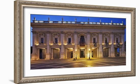 The Palazzo Nuovo of the Capitoline Museums, on the Piazza Del Campidoglio at Night, Rome-Cahir Davitt-Framed Photographic Print