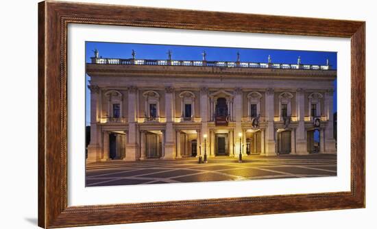 The Palazzo Nuovo of the Capitoline Museums, on the Piazza Del Campidoglio at Night, Rome-Cahir Davitt-Framed Photographic Print