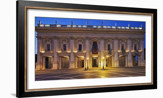 The Palazzo Nuovo of the Capitoline Museums, on the Piazza Del Campidoglio at Night, Rome-Cahir Davitt-Framed Photographic Print