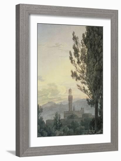 The Palazzo Vecchio from the Boboli Gardens, Florence-John Robert Cozens-Framed Giclee Print