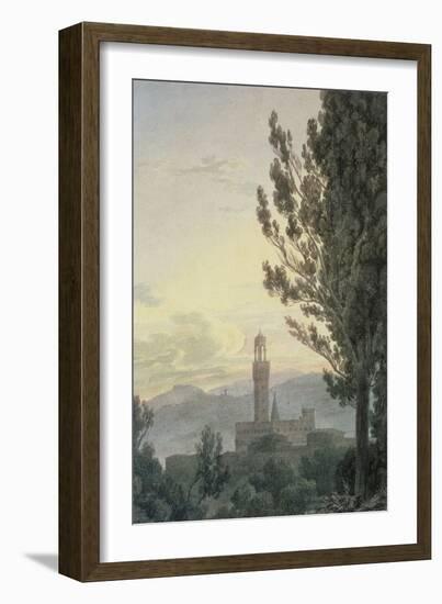 The Palazzo Vecchio from the Boboli Gardens, Florence-John Robert Cozens-Framed Giclee Print