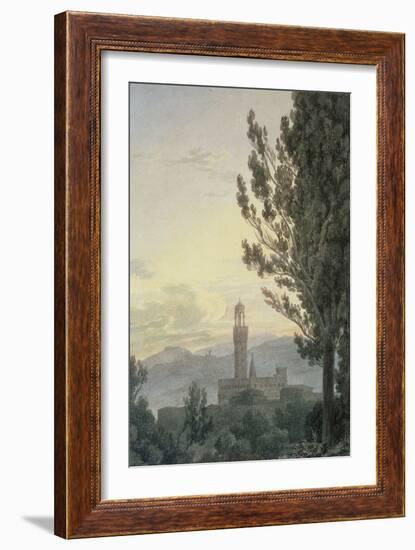 The Palazzo Vecchio from the Boboli Gardens, Florence-John Robert Cozens-Framed Giclee Print