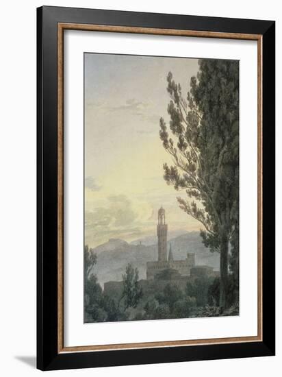 The Palazzo Vecchio from the Boboli Gardens, Florence-John Robert Cozens-Framed Giclee Print