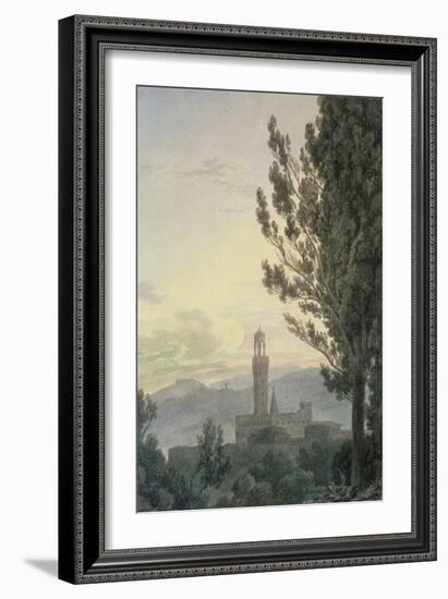 The Palazzo Vecchio from the Boboli Gardens, Florence-John Robert Cozens-Framed Giclee Print