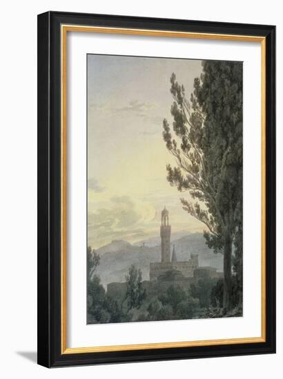 The Palazzo Vecchio from the Boboli Gardens, Florence-John Robert Cozens-Framed Giclee Print