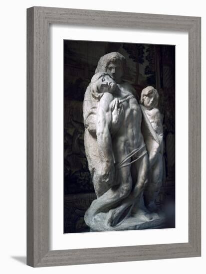 The Palestrina Pieta by Michelangelo, 15th century. Artist: Michelangelo Buonarroti-Michelangelo Buonarroti-Framed Giclee Print