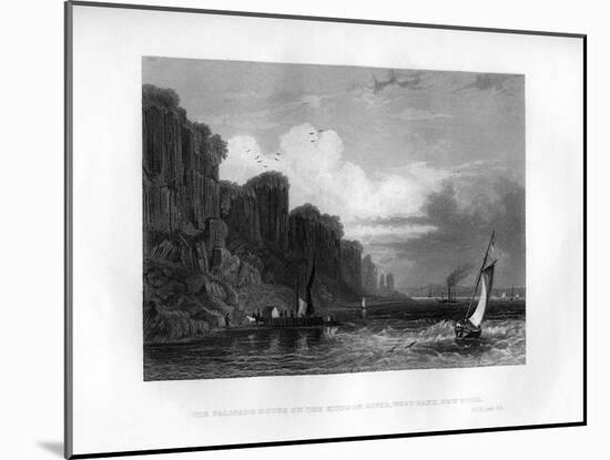 The Palisade Rocks on the Hudson River, West Bank, New York, 1855-null-Mounted Giclee Print