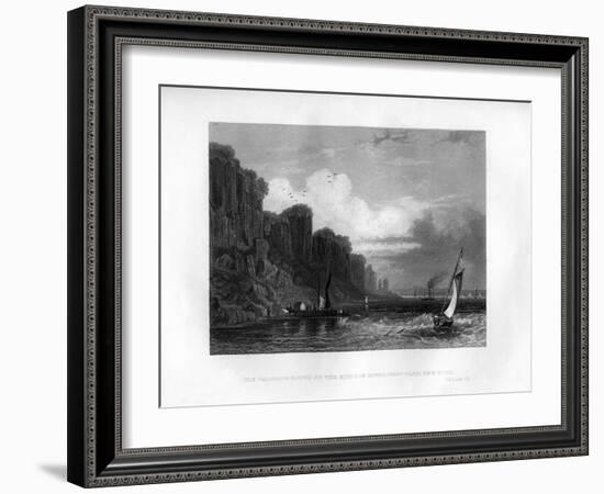 The Palisade Rocks on the Hudson River, West Bank, New York, 1855-null-Framed Giclee Print