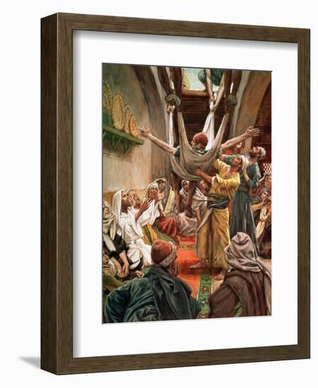 The Palsied Man Let Down Through the Roof, Illustration for 'The Life of Christ', C.1886-94-James Tissot-Framed Giclee Print