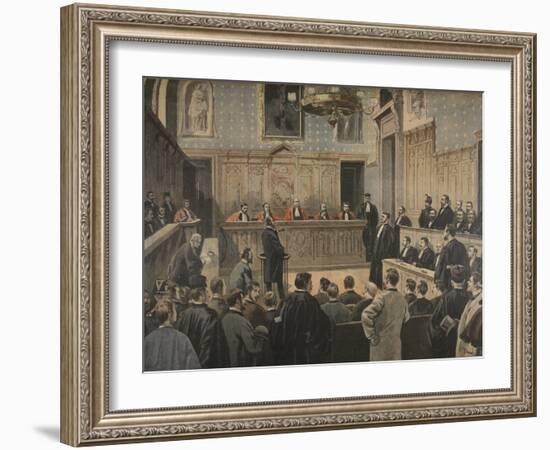 The Panama Trial, Illustration from 'Le Petit Journal: Supplement Illustre', 2nd January 1898-Fortuné Louis Méaulle-Framed Giclee Print