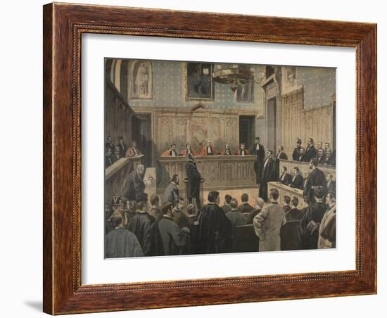 The Panama Trial, Illustration from 'Le Petit Journal: Supplement Illustre', 2nd January 1898-Fortuné Louis Méaulle-Framed Giclee Print